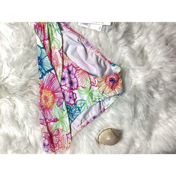 New. Blue Rod Beattie floral sarong bikini bottoms. - Picture 7 of 9